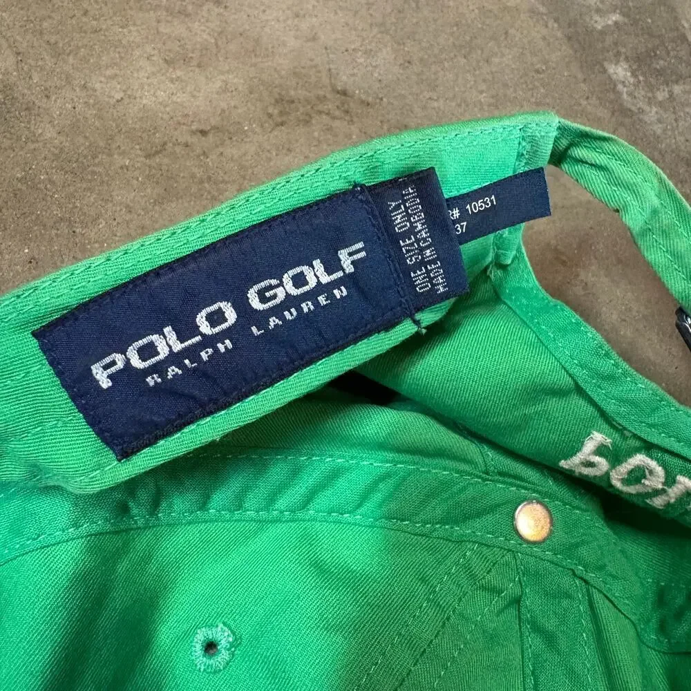Polo Golf Ralph Lauren Green Adjustable Baseball Cap Men's Sport Vintage